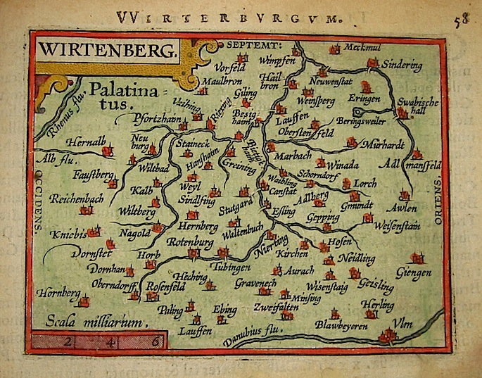 Ortelius Abraham (1528-1598) Wirtenberg 1601 Anversa, apud Ioannem Bapt. Vrientum 
